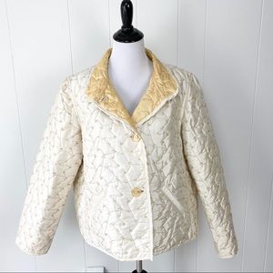 Vintage Rafael Cream Gold Quilted Jacket L / XL